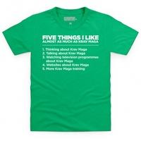five things i like krav maga kids t shirt