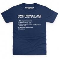 five things i like cats kids t shirt