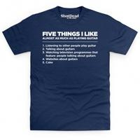 Five Things I Like - Playing Guitar Kid\'s T Shirt