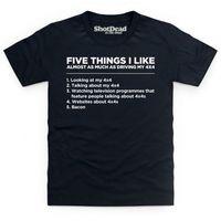 Five Things I Like - 4x4 Kid\'s T Shirt