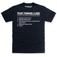 Five Things I Like - Beer T Shirt