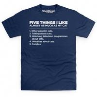 five things i like cats t shirt