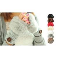 Fingerless Faux-Fur Gloves - 7 Colours