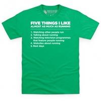 five things i like running t shirt