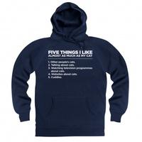 five things i like cats hoodie
