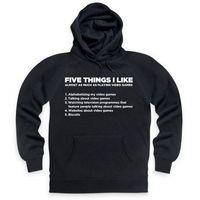 five things i like playing video games hoodie