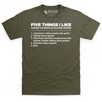 Five Things I Like - Guitar T Shirt
