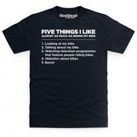 five things i like bike t shirt