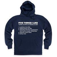 five things i like cycling hoodie