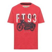 Firetrap boys 100% cotton red short sleeve crew neck motorbike print logo t-shirt - Red