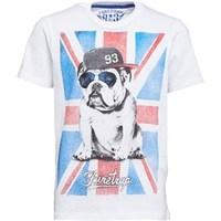 Firetrap Junior Boys Flag Bulldog T-Shirt Bright White