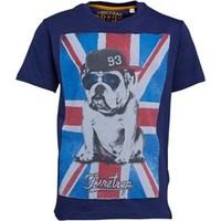 firetrap junior boys flag bulldog t shirt medieval blue