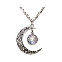 Filigree Moon & Mermaid Scale Necklace
