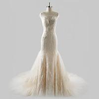 fit flare wedding dress see through court train jewel lace tulle with  ...