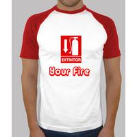 fire your man t-shirt white-red