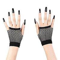 Fingerless Fishnet - Black Fingerless Gloves For Fancy Dress Costumes Accessory