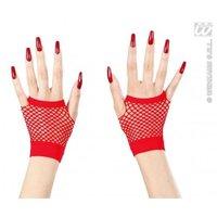 Fingerless Fishnet - Red Fingerless Gloves For Fancy Dress Costumes Accessory