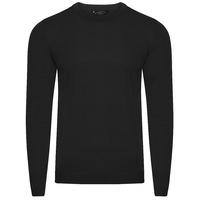 Finley Crew Neck Knitted Jumper in Black  Kensington Eastside