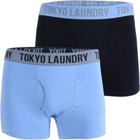 Finsen (2 Pack) Boxer Shorts Set in Placid Blue / Black  Tokyo Laundry