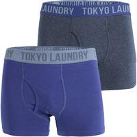 finsen 2 pack boxer shorts set in cobalt dark grey marl tokyo laundry