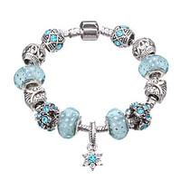 Fine Silver Beads Strands Bracelet Flower Pendants Jewelry for Lady #YMGP1028 Christmas Gifts