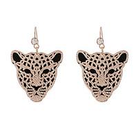 Fine Jewelry European Style High-Grade Charms Fashion Leopard Head Zinc Alloy Earrings