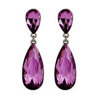 Fine Jewelry Korean Fashion Charms Purple Crystal Earring