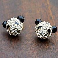 Filled Cute Little Panda Stud Earrings
