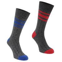 Firetrap Blackseal 2PK Chunky Ribbed Socks