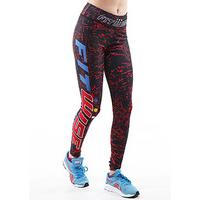 Fit Wise Red Crackle Full Length Fitness Leggings