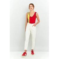 fila vivianna colour block zip bodysuit red