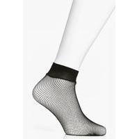 fishnet ankle socks black