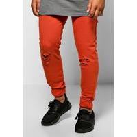 Fit Distressed Joggers - orange