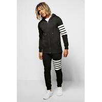 fit stripe tracksuit black