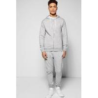 Fit Textured Tracksuit - grey