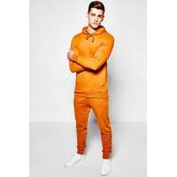 Fit Tracksuit With Ruched Joggers - rust