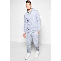 Fit Tracksuit With Ruched Joggers - grey marl