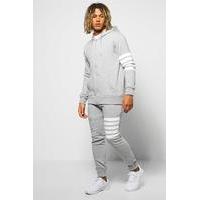 fit stripe tracksuit grey