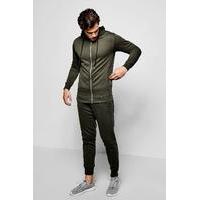 fit pique tracksuit khaki