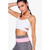 fit cut out sports bra white