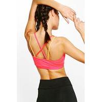 Fit Layered Strappy Sports Bra - coral