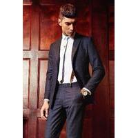 Fit Double Breasted Suit Blazer - navy
