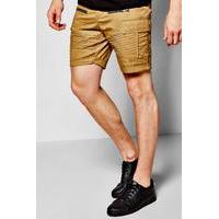 Fit Biker Chino Shorts - camel