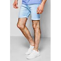 fit bleach wash denim shorts pale blue