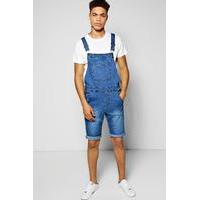 fit denim dungaree shorts blue