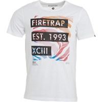 firetrap mens edvin t shirt optic white