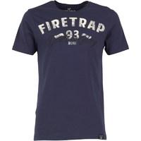 firetrap mens biker t shirt indigo