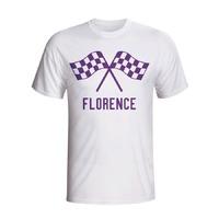 fiorentina waving flags t shirt white kids