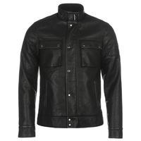 firetrap blackseal pu biker jacket