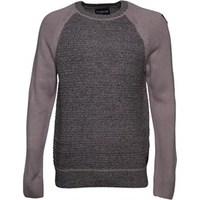 firetrap mens raglan knit mid grey